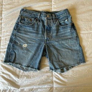 Distressed Denim Shorts